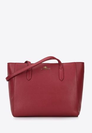Classic leather shopper bag, red, 96-4E-007-3, Photo 1