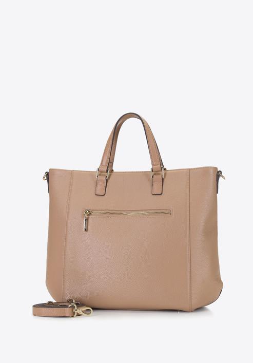 Classic leather shopper bag, beige, 92-4E-644-9, Photo 2
