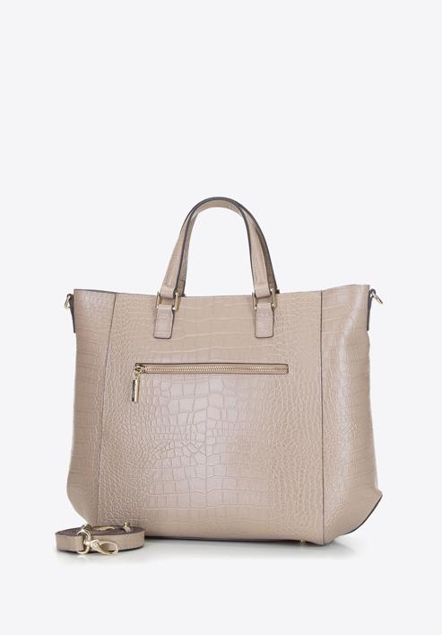 Classic leather shopper bag, light beige, 92-4E-644-9, Photo 2