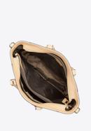 Torebka shopperka skórzana klasyczna, beżowo-złoty, 92-4E-644-9, Zdjęcie 3