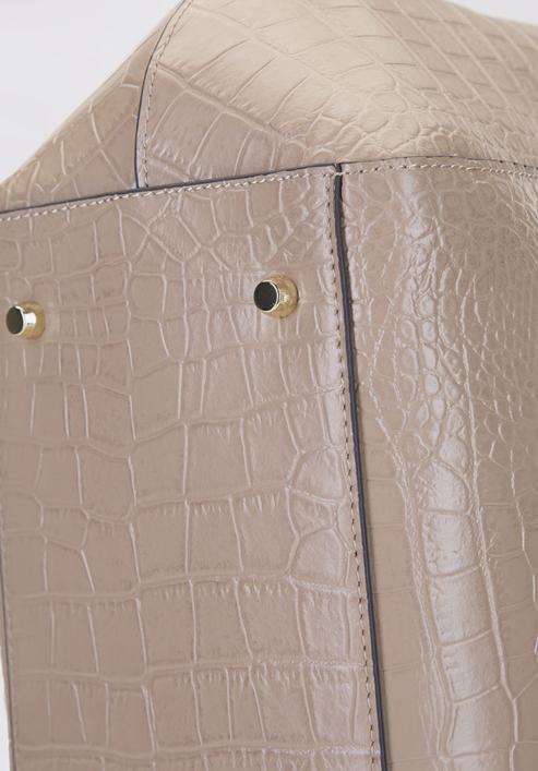 Classic leather shopper bag, light beige, 92-4E-644-9, Photo 5