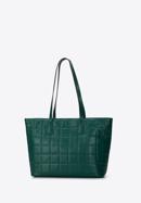 Large quilted leather shopper bag, green, 95-4E-657-Z, Photo 3