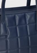 Large quilted leather shopper bag, navy blue, 95-4E-657-7, Photo 5