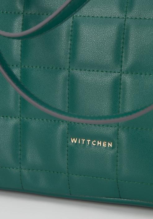 Large quilted leather shopper bag, green, 95-4E-657-Z, Photo 5
