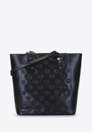 Leather monogram shopper bag, black, 92-4E-696-9, Photo 1