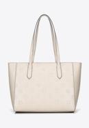Leather monogram shopper bag, light beige, 96-4E-630-8, Photo 2