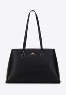 Leather studded shopper bag, black, 98-4E-608-1, Photo 2