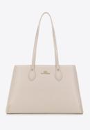 Leather studded shopper bag, light beige, 98-4E-608-9, Photo 2