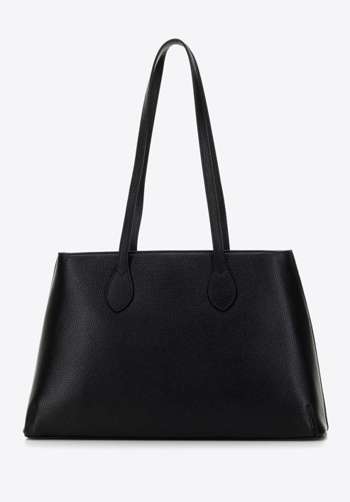 Leather studded shopper bag, black, 98-4E-608-1, Photo 3