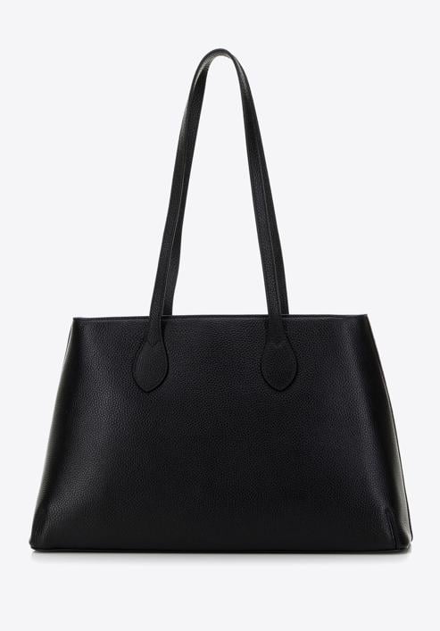Leather studded shopper bag, black, 98-4E-608-0, Photo 3