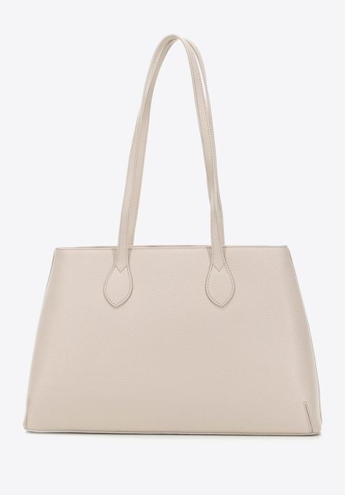 Leather studded shopper bag, light beige, 98-4E-608-9, Photo 3