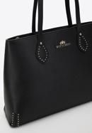 Leather studded shopper bag, black, 98-4E-608-1, Photo 5