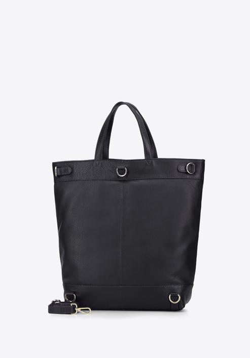 Dual function shopper bag to backpack, black-gold, 95-4E-019-44, Photo 2