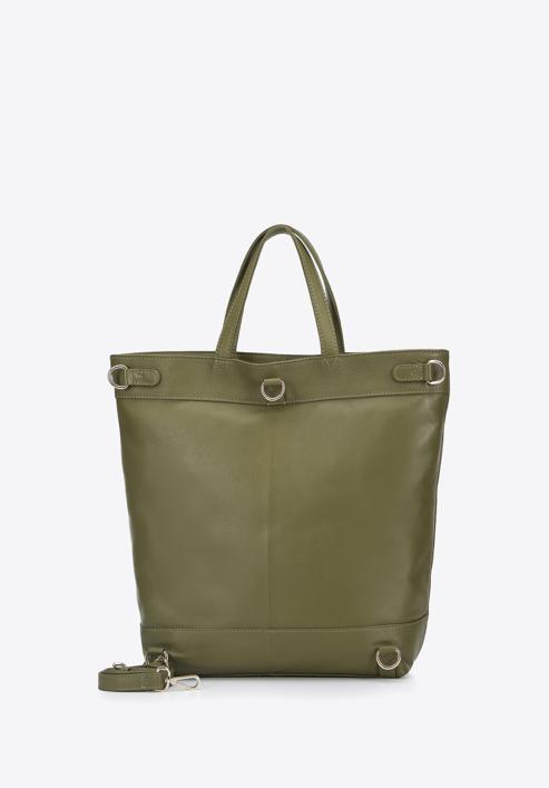 Dual function shopper bag to backpack, green, 95-4E-019-11, Photo 2
