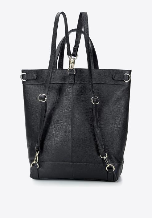 Dual function shopper bag to backpack, black, 95-4E-019-44, Photo 3