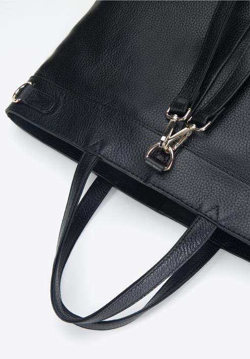 Dual function shopper bag to backpack, black, 95-4E-019-44, Photo 5