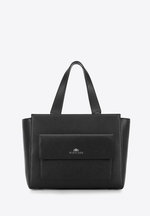 Leather shopper bag., black, 95-4E-619-7, Photo 1