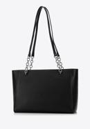 Large leather shopper bag, black-silver, 98-4E-610-0G, Photo 3