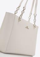 Large leather shopper bag, cream-gold, 98-4E-610-0G, Photo 5
