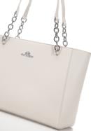 Large leather shopper bag, cream-silver, 98-4E-610-1S, Photo 5