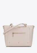Leather studded shopper bag, light beige, 98-4E-626-1, Photo 1