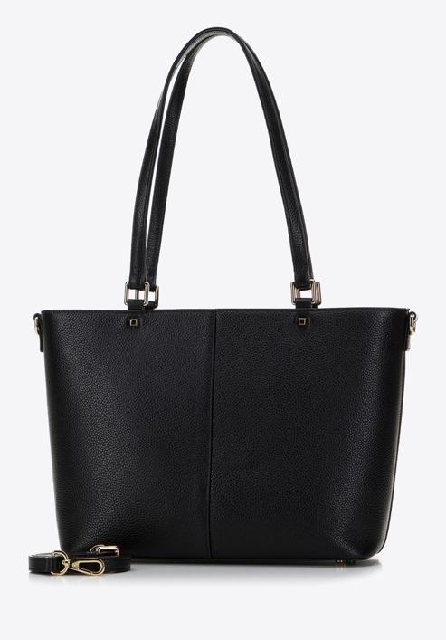 Leather studded shopper bag, black, 98-4E-626-1, Photo 3