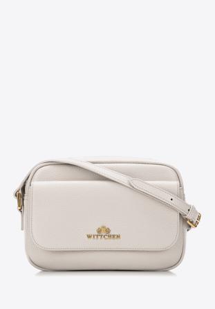 Women's leather crossbody bag, cream, 98-4E-619-0, Photo 1