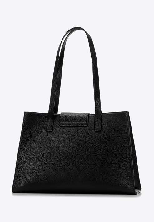 Women's leather shopper bag, black, 98-4E-612-0, Photo 3