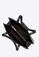 Torebka shopperka skórzana z ozdobną klamrą, czarny, 98-4E-612-0, Zdjęcie 4
