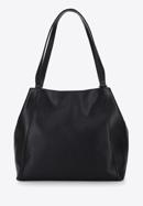 Leather shopper bag with zip details, black, 96-4E-625-1, Photo 4