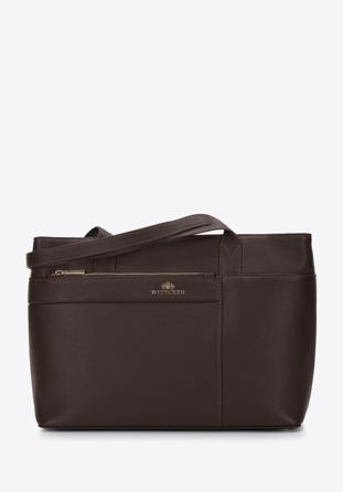 Leather shopper bag, brown, 97-4E-008-4, Photo 1