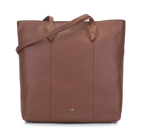 Шкіряна сумка-шоппер з необробленою обробкою 93-4E-211-5