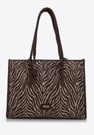 Women's animal print shopper bag, beige-brown, 98-4Y-300-4, Photo 1