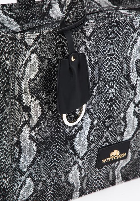Torebka shopperka w zwierzęcy wzór, szaro-czarny, 97-4E-504-X4, Zdjęcie 4
