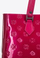 Torebka shopperka z błyszczącej skóry w monogram, różowy, 34-4-098-00, Zdjęcie 5