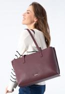 Faux leather shopper bag, plum, 97-4Y-512-4, Photo 15