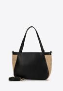 Faux leather shopper bag, beige-black, 98-4Y-404-95, Photo 2