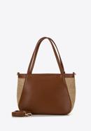 Faux leather shopper bag, beige-brown, 98-4Y-404-91, Photo 2