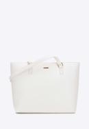 Classic faux leather shopper bag, off white, 98-4Y-213-1, Photo 1