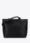 Classic faux leather shopper bag, black, 98-4Y-213-1, Photo 1