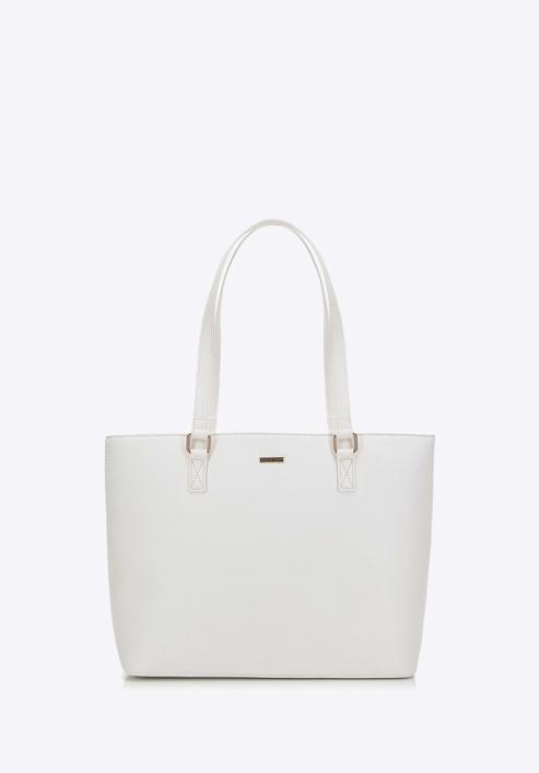 Classic faux leather shopper bag, off white, 98-4Y-213-1, Photo 2