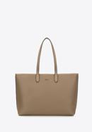 Women's faux leather classic shopper bag, beige, 98-4Y-501-1, Photo 2