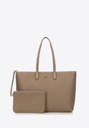 Women's faux leather classic shopper bag, beige, 98-4Y-501-1, Photo 3