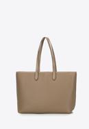 Women's faux leather classic shopper bag, beige, 98-4Y-501-1, Photo 4