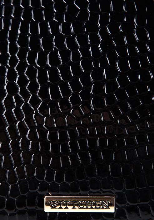 Faux leather winged shopper bag, black, 97-4Y-751-3, Photo 5