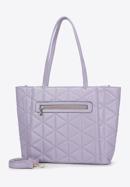 Quilted faux leather shopper bag, violet, 96-4Y-700-F, Photo 3