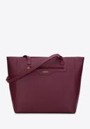 Saffiano-textured large faux leather shopper bag, plum, 97-4Y-518-7, Photo 1