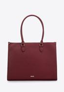 Faux leather monogram shopper bag, red, 97-4Y-227-7, Photo 1