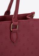 Faux leather monogram shopper bag, red, 97-4Y-227-7, Photo 4