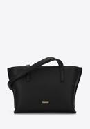 Women's small faux leather shopper bag, black, 97-4Y-513-4, Photo 1
